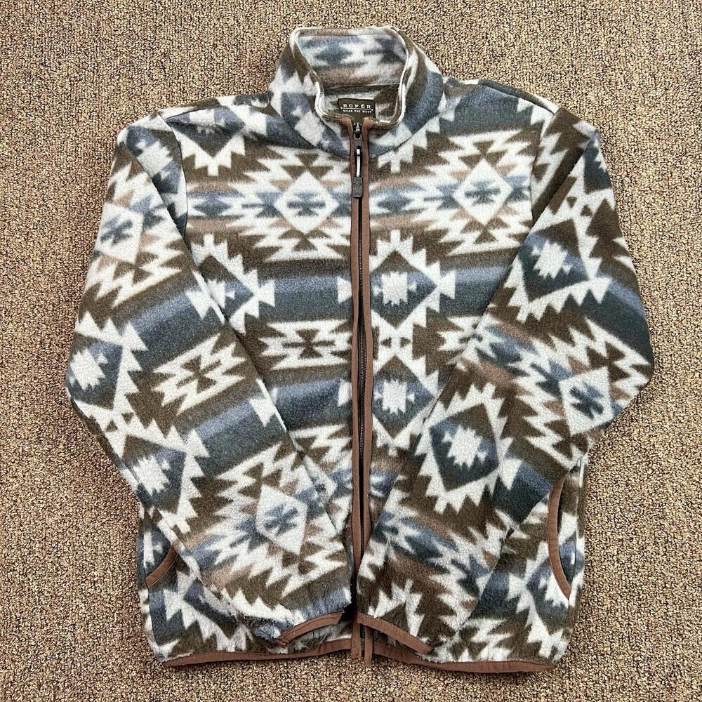Roper Aztec Southwestern Fleece 1/4 Zip Pullover Youth Sz XL Women’s Small
